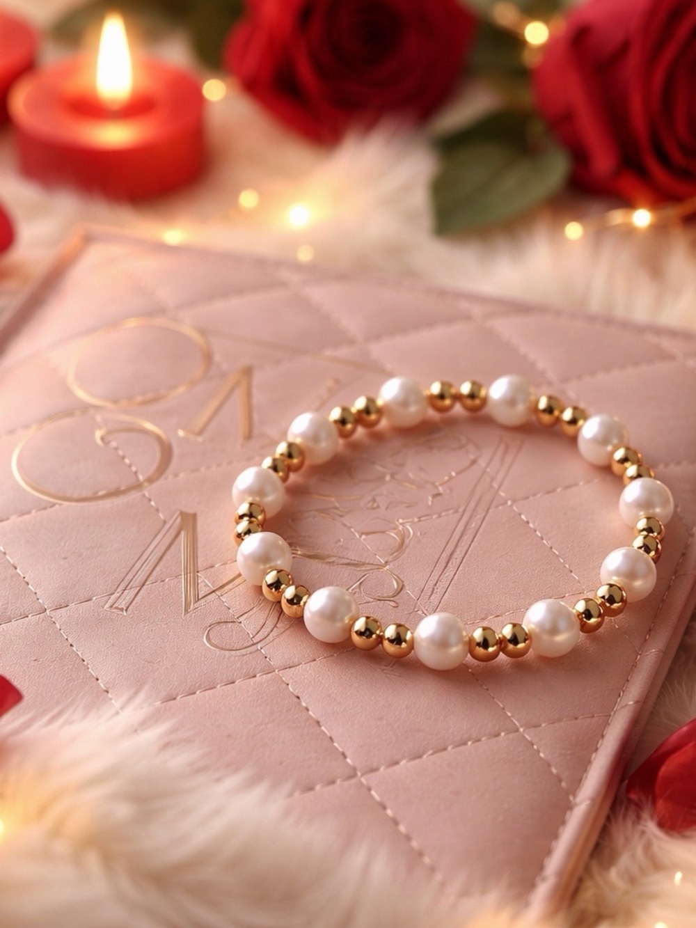 * ✨ 24/7 Wear Solid Gold & Freshwater Pearl Stretchy Bracelet